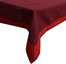 Kuber Industries Checkered Design Cotton 6 Seater Dining Table Cover 60x90 (Maroon)