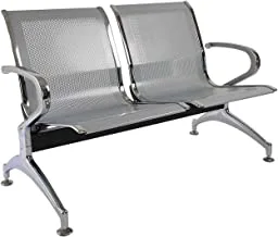 Mahmayi JX2SMB Cosmos Metal Bench Contemporary and Spacious Bench - Electroplated Metal Built - 2 Seater (Grey)