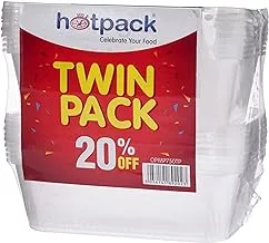 Hotpack microwave container 750 cc + lid, twin pack, 10 pieces