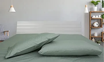 Hotel Linen Klub 2Pc Pillow Cover - 250Tc 100% Cotton Dobby Box Sateen, Standard Size : 50 X 75Cm , Sage Green
