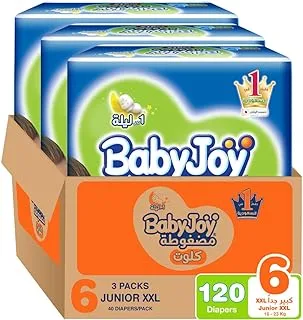 Babyjoy Culotte, Size 6, Junior XXL, 16+ Kg, Mega Box, 120 Diaper Pants