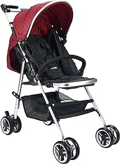 BABY PLUS BP9000 Baby Stroller Adjustable and Reclining Backrest, Red - Pack of 1, BP9000-RED