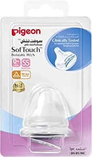 Pigeon SofTouch Peristaltic Plus Nipple, SS - Pack of 1, 01862, Clear