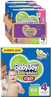 Babyjoy Culotte, Size 4, 380 Diaper Pants (1 Giant Box + 2 Jumbo Box)