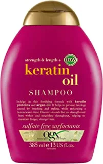 OGX, Shampoo, strength & length+ keratin oil, new gentle and ph balanced formula, 385ml