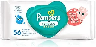 Pampers Baby Wet Wipes, Sensitive Protect, 56 Wipes