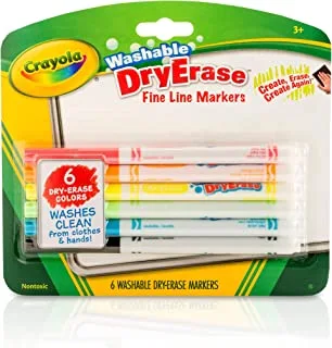6 Ct. Dry-Erase Fine Line Washable Markers