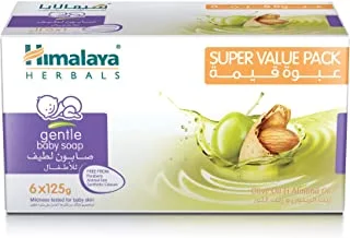 Himalaya Gentle Baby Soap | No Parabens, Phthalates & Synthetic Colors Gently Cleanses Skin -125g X 6