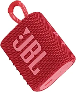 JBL Go 3 مكبر صوت محمول مضاد للماء مع صوت JBL Pro ، صوت قوي ، صوت قوي ، صوت قوي ، حجم صغير للغاية ، مقاوم للغبار ، بث لاسلكي عبر البلوتوث ، 5 ساعات من وقت اللعب - أحمر ، JBLGO3RED