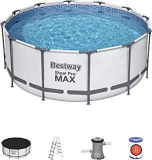 Bestway Steel Pro Frame Pool Set(Pool, Filter Pump, Ladder, Ground Cloth, Cover) 366X122Cm