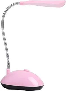 Lawazim Extendable Mini Desk Lamp -Pink- Portable Flexible Adjustable Arm Compact Battery Eye-caring LED Table Lamp for Reading Study Task Kids Children in Dorm Room Home Office Bedside on Nightstands