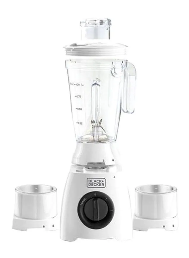 BLACK+DECKER Blender with Grinder And Grater Mill 1 L 400 W BL410-B5 White/Clear