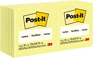 Post-it Notes Canary Yellow 3 x 3 in (76 x 76 mm) 654 | Yellow Color | Sticky Notes | For Note Taking, To Do Lists and Reminders | Clean Removal | No damage | Recyclable | 100 sheets/pad