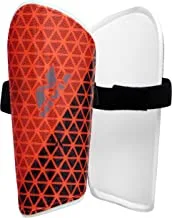Nivia Wisdom - 2018 Plastic Polypropylene Shin Guard for Youth and Adults (Orange, Medium) | for Football Games Matches, Training | Light Weight & Breathable