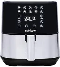 Nutricook Air Fryer 2, 1700 Watts, Digital Control Panel Display, 10 Preset Programs With Built-In Preheat Function, 5.5 Liters, Brush Stainless Steel/Black, AF205