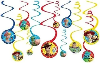 amscan Party Centre Disney Toy Story 4 Spiral Decorations, Multicolor, 670907