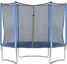 Funz Trampoline, Kids Outdoor Trampoline Jump Bed With Safety Enclosure Exercise Fitness Equipment, Blue, Size: 244 Cm, Tm8Ft