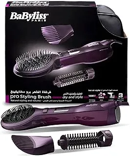 BaByliss Air Styler Pro, 1000W, 2 Speeds and Temperature, Cool Air, Paddle Brush, Round Brush, Ionic Function, AS115SDE, Purple