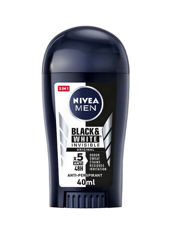 NIVEA Men Black And White Invisible Original, Antiperspirant for Men, Stick 40ml