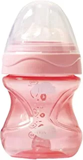 زجاجات أطفال نوفيتا ميميك كول المضادة للمغص - 150 مل. - شكل مريح وتأثير الحلمات ، وردي