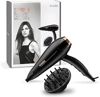 BaByliss Hair Dryer, 2200W, 2 Speed Setting, 3 Heat, Ionic Frizz Control, Tourmaline Ceramic Technology, Slim Concentrator Nozzle, Removable Filter, D570DSDE, Black