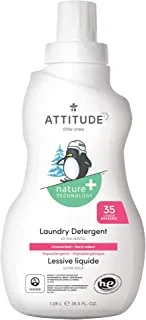 Attitude Liquid Laundry Detergent For Baby's Sensitive Skin, Effective Fragrance-Free Plant- And Mineral-Based Formula, He, Vegan And Cruelty-Free, Natural, Fragrance Free - 35 Load 1.05L