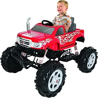 ROLLPLAY Monster Power Electric Vehicle, For Children 3 Years and Older, Up to Max. 35 kg, 24 Volt Battery, Up to 6.5 km/h, Monster Truck, Red