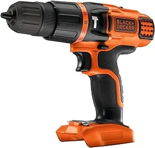 Black & Decker Cordless Hammer Drill with 11 Torque Settings, 18V, Battery Not Included - BDCH188N-XJ, 2 Years Warranty