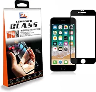 واقي شاشة من الزجاج المقوى Ezuk 11D لهاتف Apple iPhone 6 و iPhone 7 و iPhone 8 (غطاء شاشة كامل بسمك 0.3 مم سهل التركيب ومقاومة للخدش 9H ومضاد للفقاعات ومضاد لبصمات الأصابع) - أسود