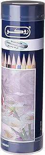 أقلام تلوين مائية عالية الجودة روكو في علبة معدنية دائرية 36 قطعة ، متعدد الألوان