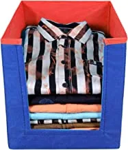 Kuber Industries Shirt Stacker|Baby Clothes Organizer|Drawer Closet Organizer|Cloth Storage Box (Blue & Red)