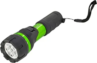 Lawazim Tactical Grip LED Flashlight Green/Black 5x5x13CM | Portable Pocket Light for Camping Fishing Walking