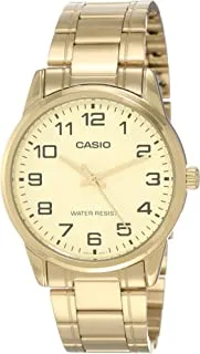 Casio Men's Black Dial Stainless Steel Band Watch - MTP-V001G-9BUDF, Analog