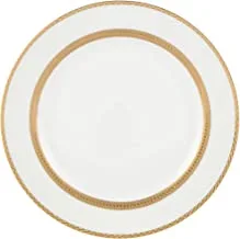 Shallow Porcelain Royal Dessert Plate with Gold Rim, White, 20 cm, TS-G1-21
