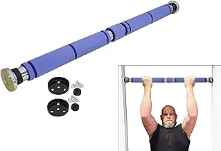 SKY LAND Adjustable Doorway Gym Horizontal Bar Steel with rubber-limiter and Screw, Home Workout chin Pull Up Training Bar-EM-1813, chrome