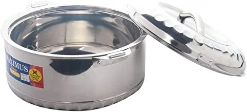 MaximUS Stainless-Steel Hotpot With Two Handles | Insulated Bowl Great Bowl For Holiday & Dinner | Keeps Food Hot & Fresh For Long Hours, Silver,7.5 Liter,06-095