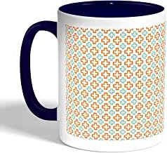 Decorative drawings Printed Coffee Mug, Blue Color
