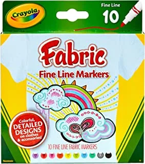 Crayola 10 Ct. Fine Line Fabric Markers, 1 of Piece