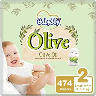 Babyjoy Olive, Size 2, 474 Diapers (1 Giant Box + 1 Mega Box)