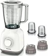 Philips Blender for Everyday Blending - 400W Motor blends smoothly - 1.5L Plastic Jar - 2 sets of mini chopper Included - 50/60Hz - Daily Collection HR2113/05