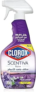 Clorox Scentiva Spray Multi-Surface Cleaner 500ml, Tuscan Lavender, No Bleach, Kills 99.9% of Viruses & Bacteria