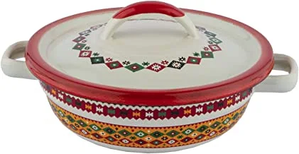Al Saif Enamelware Iron Date Bowl Badia Design Size: 16Cm, Color: Multicolor