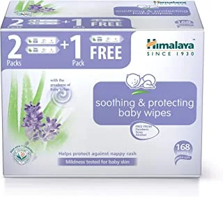Himalaya Soothing & Protecting Baby Wipes Alcohol & Paraben Free for Sensitive Skin - 168 Wipes