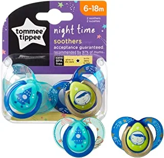 Tommee Tippee Night Time Soother, Pack of 2, (6-18 months) -(Mix)
