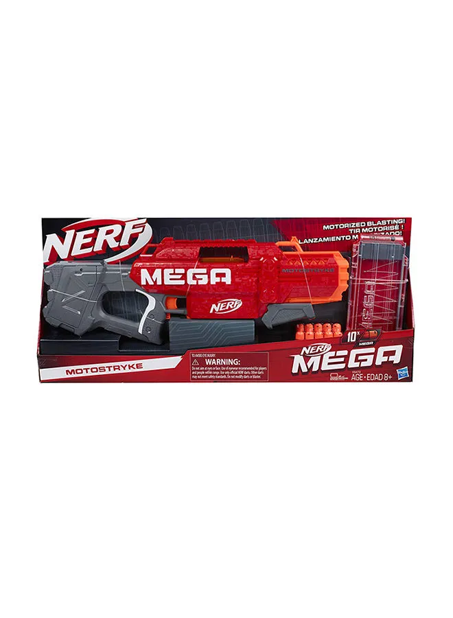 NERF Nerf Mega Motostryke Motorized 10-Dart Blaster -- Includes 10 Official Nerf Mega Darts And 10-Dart Clip -- For Kids, Teens, Adults