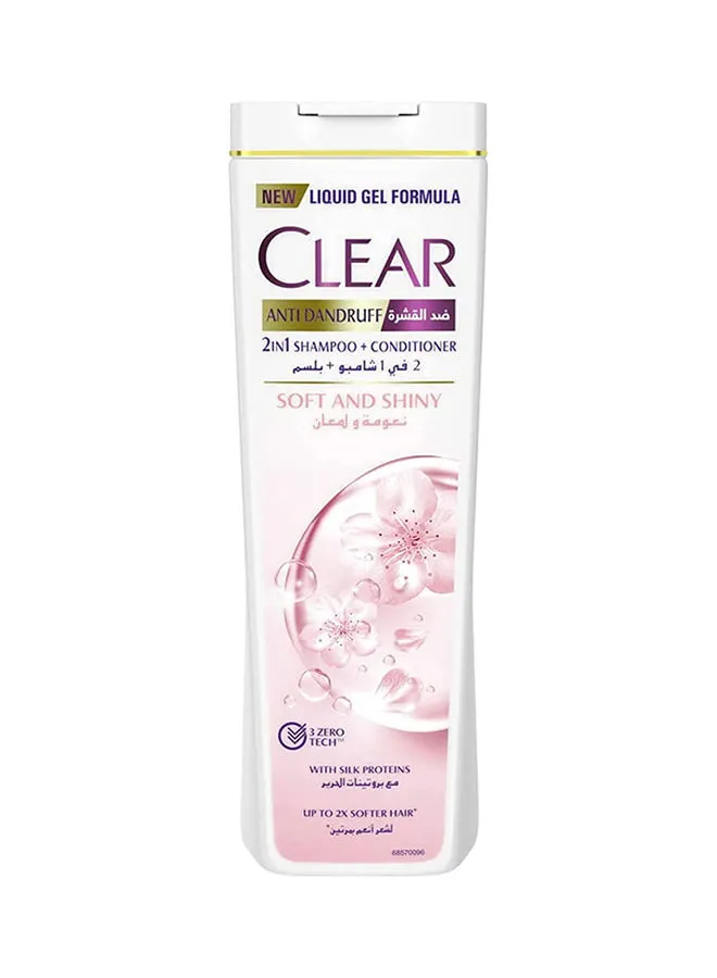 CLEAR Soft And Shiny Anti-Dandruff 2 In 1 Shampoo And Conditioner 400ml