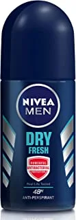 NIVEA MEN Antiperspirant Roll-on for Men, Dry Fresh Antibacterial Protection, 50ml
