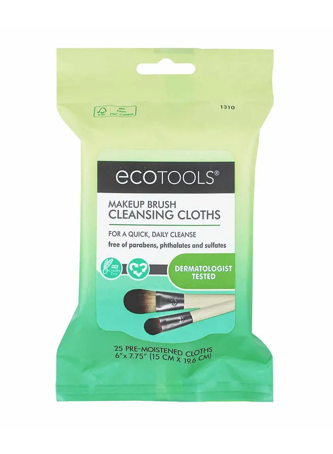 Eco Tools EcoTools Daily Makeup Brush Cleansing Cloths, 25 Count