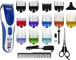 WAHL ColorPro Cordless Clipper | Precision Stainless Steel Blade | Color-Coded Combs | 60mins Operation time | Corded/Cordless Convenience | Worldwide Voltage Support (9649-1627)