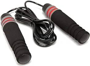 Hirmoz Wire Jump Rope By Iron Master, Memory Foam Handles, AdJustable Jump Rope, Workout In Fitness Exercise,Gym, Endurance Training Skipping Rope, Black, Ir97169